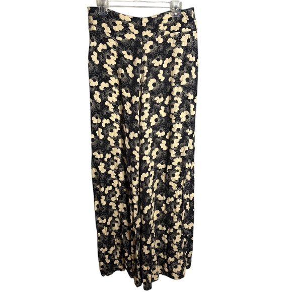 Anthropologie Corey Lynn Calter Wide Leg Pants Floral Black and Cream Medium - Picture 2 of 7